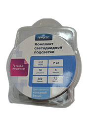 10-40, Набор светодиодной ленты, белый, 12В, 7.2Вт/м, 30SMD(5050)/м, IP20, 5м, с блоком питания