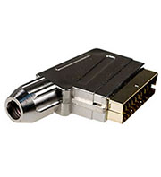 1-343G, разъем SCART штекер пластик металлизированный "позол." на каб.