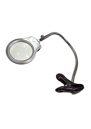 MG15122-1A, лупа настольная с прищепкой, 2 LED,d=85.00 мм, 2.50х, 5.00x