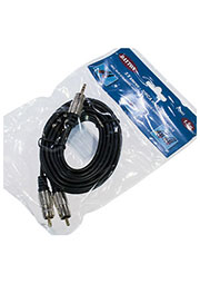 3-0293-1.5, Шнур A/V шт 3.5 st-2 RCA мetal-gold, d=4*8 мм, 1.5 м