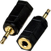 2-000G, переходник 2.5мм штекер моно-3.5мм гнездо моно пласт."позол."