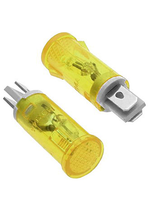 MDX-14 yellow 220V, Лампочка неоновая в корпусе RUICHI MDX-14, жёлтая, 220 В, 15 мА