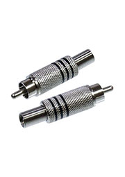 1-212 BLACK, штекер RCA металл на кабель пайка  черный