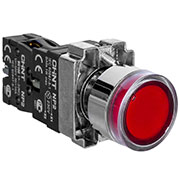 573832, Кнопка управления NP2-BW3461 1НО  красная   AC/DC230В(LED) IP40