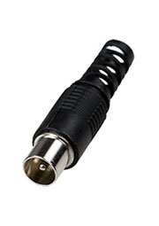 4-002HQ BK, разъем телевизионный штекер пластик на кабельвинтчерный HQ