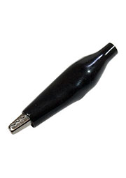 16-0002 black, зажим крокодил 46мм изолированный черный 5А (AG-110A-C)