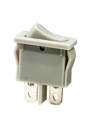 766G, переключатель клавишный серый 2 контакта 250В 6А