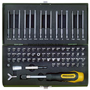 23107, Отвертка с набором специальных бит 75шт