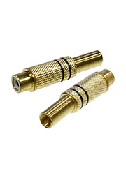 1-209G BLACK, гнездо RCA металл на кабель пайка черный "позолоченный"