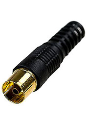 4-003HQG BK, разъем телевизионный гнездо пластик на кабель винт черныйHQ