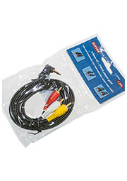 3-0123A, Шнур A/V шт 3.5 st 4С-3 RCA, plastic-gold, d=3.2 мм, 1.5 м