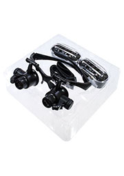 9892G, очки с подсветкой и насадками 10х/15х/20х/25х бинокулярные