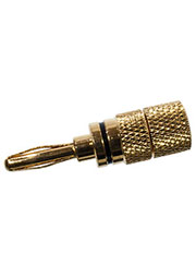 1-627G, штекер банан металл на кабель d до 4мм черный "позолоченный"