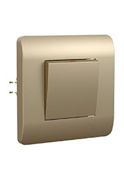 431382, (NEW3-E) Переключатель 1-клавишный, 10А, шампань