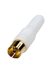 4-003HQG WH, разъем ТВ гнездо пласт."позол."на кабель винт белый HQ