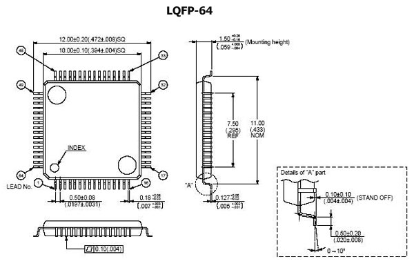 ADUC7024BSTZ62, микроконтроллер 16/32 бит ARM7TDMI CORE SMD