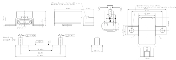 1-1414939-4, V23130-C2021-A412-EV-CBOX4, автом. реле 12В 50А/12В