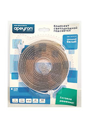 10-04, Набор светодиодной ленты, белый, 220В, 4.8Вт/м, 60SMD (3528)/м, 300Лм/м, 6500К, IP44, 5м