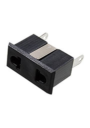AS-15B черный, гнездо AC на корпус с защелкой, 2 контакта , 250В 10А