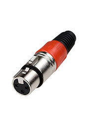 1-504 RD (XLR-MC-107), разъем XLR 3 контакта гнездо металл цанга на каб. крас.