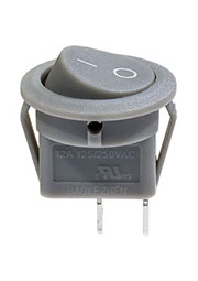 777 ПЕРЕКЛЮЧАТЕЛЬ 2 КОНТ. 250В/12.0А СЕРЫЙ (768-1)  КРУГЛЫЙ