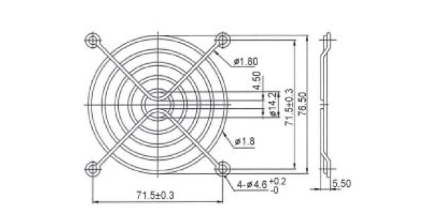 FG-80/M, Решетка для вентилятора 80х80мм
