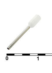 DN00208 white (0.75x8mm), Наконечник на кабель RUICHI DN00208, белый, 0.75x8 мм, 0.25 мм2