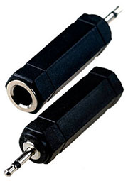 2-020, переходник 2.5мм штекер моно - 6.35мм гнездо моно пластик