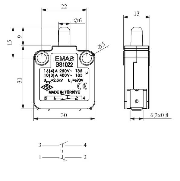 BS1022, Мини-выключатель