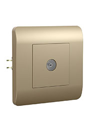 431410, (NEW3-E) Розетка антенная одиночная TV коннектор, шампань