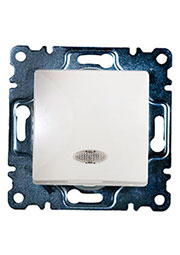 30010021 ВЫКЛЮЧАТЕЛЬ СКРЫТ.УСТ.1 КЛ. С ПОДСТВЕТКОЙ (КРЕМ.) Б/РАМКИ