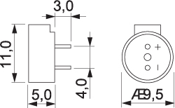HC0905A, излучатель звука 9 мм 5В