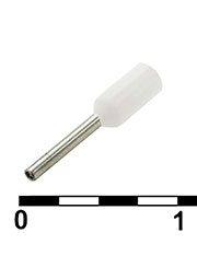 DN00206 white (0.75x6mm), Наконечник на кабель RUICHI DN00206, белый, 0.75x6 мм, 0.25 мм2