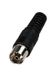 4-003HQ BK, разъем телевизионный гнездо пластик на кабельвинтчерный HQ