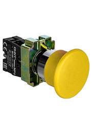 573975, Кнопка управления Грибок d40мм самовозв. NP2-BC52 без подсветки желтая 1НЗ, IP40