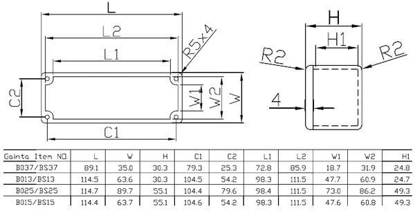 B013, 114х64х30мм