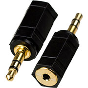 2-011G, переходник 3.5мм штекер стерео - 2.5мм гнездо стерео пластик "позол."
