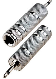 2-025, переходник 2.5мм штекер моно - 6.35мм гнездо моно металл