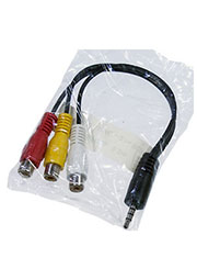 3-0123A-0.1, Шнур A/V шт 3.5st 4С-3гнRCA, plastic-nickel,d3.2 мм,0.2м