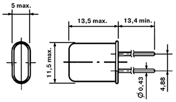 10.000 МГЦ S 1 ГАР.HC-49U, кварцевый резонатор (16-18г.)