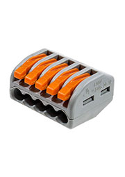 222 415, клемма 5-проводная для медного провода 5х0.08, 2.5-4.0 мм2