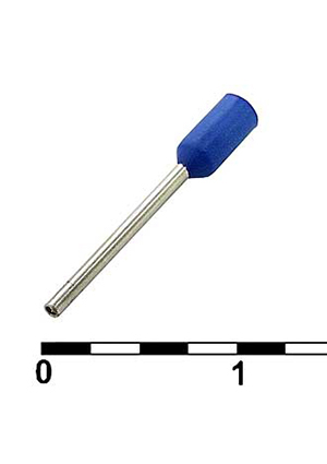 DN00208 blue (0.75x8mm), Наконечник на кабель RUICHI DN00208, синий, 0.75x8 мм, 0.25 мм2