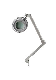 31-0531, Лупа на струбцине круглая 3D с подсветкой и сенсорным регулятором 60 LED (светодиодная), бе