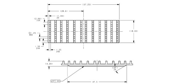 1542656-2, радиатор XFP.MSA PCI 57x18х4,2 мм