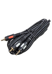 3-0299-3.0, Шнур A/V шт 3.5 st-2 RCA plastic-gold, 3.0 м