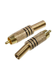 1-212G BLACK, штекер RCA металл на кабель пайка черный "позолоченный"