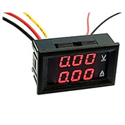 97668, Измерительная головка 0-100V 0-10A Red (шунт встроен)