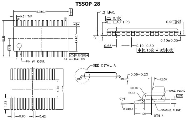 PI6C20400ALEX, TSSOP28
