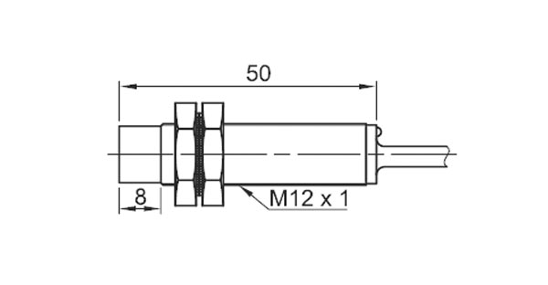 LA12M-50.4N4.U1.K, Датчик индуктивный 4мм M12 NPN NO+NC 10-30ВDC кабель 2м
