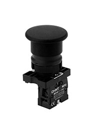 573970, Кнопка управления Грибок d40мм самовозв. NP2-BC22 без подсветки черная 1НЗ, IP40